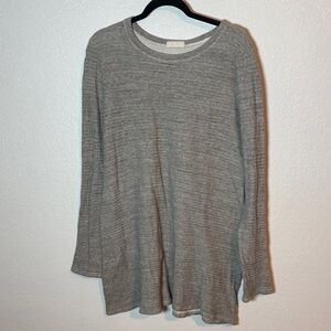 CP Shades Gray Reverse Weave Cotton Tunic Gauze Lined Size Medium
